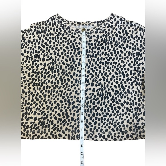 Banana Republic Cozy Slub Cropped Leopard Print Tee - Size XS - Picture 5 of 10